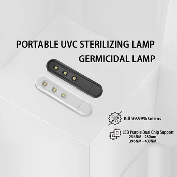 Juoda/Balta PortableUV USB Sterilizer Ultravioletinių Dezinfekavimo Baktericidinė Lempa Šviesos USB Namų Dezinfekavimas UV Lempa