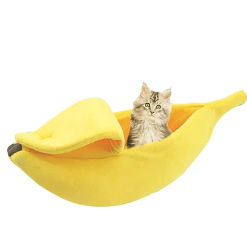 Juokinga Bananų Šuo, Katė-Lova, Minkštas Kvėpuojantis Cat House Mielas Ir Jaukus Šiltas Miega Lovos Kilimėlis Nešiojamų Pet Krepšelį Veislynas Pagalvėlė Prekes