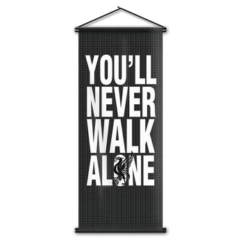 Jūs ' ll Never Walk Alone Dainos Citatos Pažymėkite Reklama Uždaras Miegamasis Dekoro Sienos Kabo Vėliava LFC Futbolo Gerbėjas Dovana 45x110cm