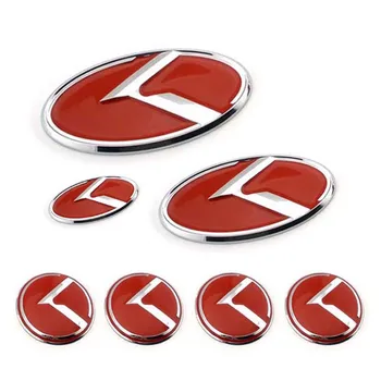 K Logotipas 3D lipdukas Automobilio Priekinis Galinis Stiprintuvas Ženklelis Varantys Centras Hub Bžūp Apima Emblema Už KIA OPTIMA K2/K3/K4/K5 Venga
