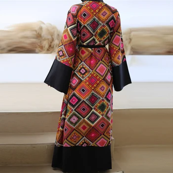 Kaftan Dubajus Abaja Kimono Megztinis Plius Dydis Hijab Musulmonų Suknelė Abayas Moterų Caftan Turkijos Islamo Drabužių Ramadanas Skraiste
