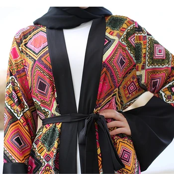 Kaftan Dubajus Abaja Kimono Megztinis Plius Dydis Hijab Musulmonų Suknelė Abayas Moterų Caftan Turkijos Islamo Drabužių Ramadanas Skraiste