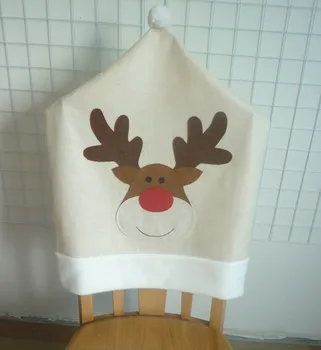 Kalėdų Dekoracijos Namų Stalo 4pc Elnias Skrybėlę Kėdžių dangose Kalėdų Dekoro Vakarienė Kėdė Kalėdos Bžūp Rinkiniai Deco Noel