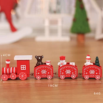 Kalėdų Docratiom Traukinio Dažytos Medžio Kalėdinė Dekoracija Namuose su Santa/meška Kalėdos vaikas žaislų, dovanų ornamentu Kalėdų Dovana