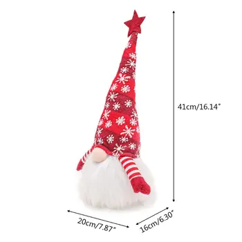 Kalėdų Elf Apdaila Ilgai Skrybėlę švedijos Gnome Tomte Lėlės, Papuošalai LED Šviesos D0AC