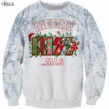 Kalėdų Kostiumai Heavy Metal Rock KISS Juostos Marškinėlius Vyrai Moterys 3D Spausdinimo Rudenį Tracksuit Atsitiktinis Streetwear Puloveriai B297
