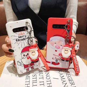Kalėdų Santa Claus Atveju iPhone 12 Pro MAX 11 XR Xs Minkštos TPU Telefono dėklas 