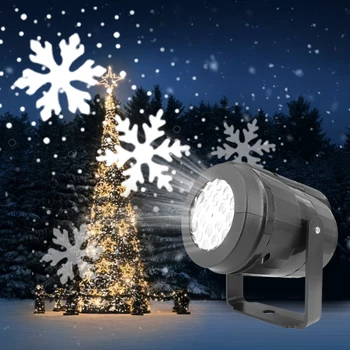 Kalėdų Snaigės Lazerio Šviesa Sningant Projektorius Perkelti Sniego Lauke, Uždaras Sodas, Lazerių Projekcijos, Šviesos Naujųjų Metų Šaliai Dekoro
