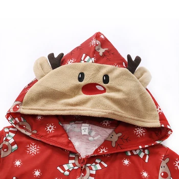 Kalėdų Šeimos Atitikimo Pižama Pjs Rinkiniai 3D Ausis Gobtuvu Elnių Jumpsuit Hoodies Atsitiktinis Apranga naktiniai drabužiai Dovana