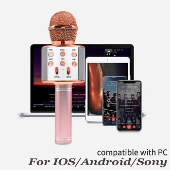 Karaoke Mikrofonas, Wireless, Bluetooth Mikrofonas Profesinės Garsiakalbio Nešiojamą Microfone Žaidėjas Dainavimo Diktofono Mic Namų KTV