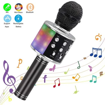 Karaoke Mikrofonas, Wireless, Bluetooth Mikrofonas Profesinės Garsiakalbio Nešiojamą Microfone Žaidėjas Dainavimo Diktofono Mic Namų KTV
