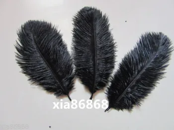 Karšta! nemokamas pristatymas didmeninė 50PCs juoda stručio plunksna vestuvių dekoravimas DIY6-8inches / 15-20cm