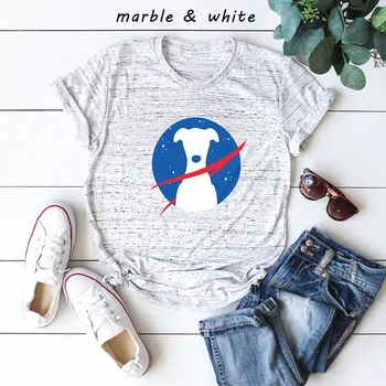 Karšto pardavimo Blastoff Kūrybos šuo Spausdinimo moteriški marškinėliai Atsitiktinis Europos, Amerikos banga juoda balta trumpi marškinėliai moteris tee marškinėliai