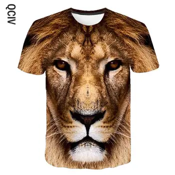 Karštą vasaros vyriški t-shirt Apvalus kaklas trumpas rankovėmis drabužius gyvūnų liūtas 3D atspausdintas T-shirt didelio dydžio vyriški T-shirt s-6xl