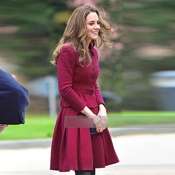 Kate Middleton Naujas Mados Aukštos Kokybės Viena Breasted Viršuje Prarasti Pusę Vintage Sijonas Elegantiškas Prašmatnus Šalies Darbo Atsitiktinis Moterų Rinkiniai