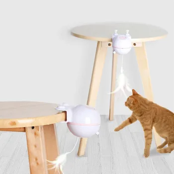 Katė Lazerio Žaislai Pet Kačiukas Lazerio Plunksnų Žaislai 360 laipsnių Automatinė Elektriniai Žaislai su Pagrindo Juokinga Plunksnų Žaislai Naminių Kačių Pasiūla