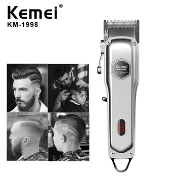 Kemei 110-240v profesinės clipper už kirpykla įkraunama plaukų žoliapjovės vyrų elektrinė barzdos skustuvas plaukų pjovimo staklės RINKINYS