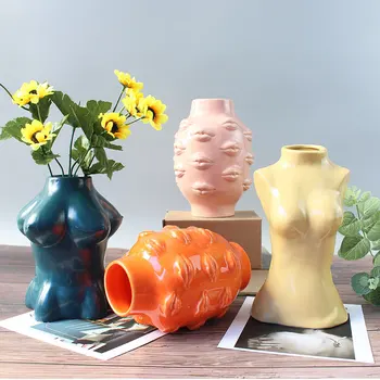 Keramikos Body Art Dizaino Gėlių Vaza Moterų Skulptūros, Vazos Kūrybos Hobis Vaza Sodinimo Mašina, Namų dekoro Priedai