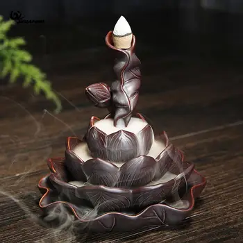 Keramikos Bokštas Smilkalų Degiklis Senovinių Kelių aukštų Lotus Censer Amatų Aromaterapija Smilkalų Kambarį Namų Dekoro