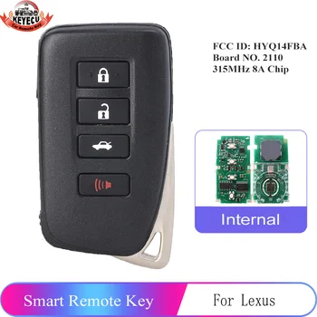 KEYECU Keyless Go Smart Key 4 Mygtuką FSK 315MHz 8A Chip VISUREIGIS už 