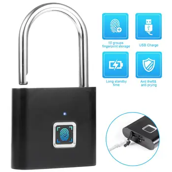 Keyless USB pirštų Atspaudų Smart Lock Spynos Thumbprint Durų Spynos Nešiojamų Anti-Theft pirštų Atspaudų Lock Maišą Stalčių Lagaminas