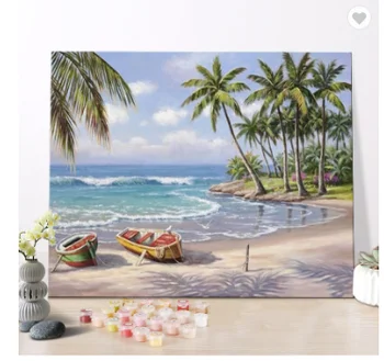 Kietas Paplūdimio nuotrauką Suaugusiems, Pasidaryk pats aliejiniais dažais pagal Skaičių Tapyba Ant Drobės, Dažų Numeriai Modernių Namų Kambarį Dekoro
