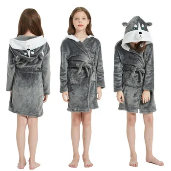 Kigurumi Vaikų Chalatas Kūdikių Vonios Chalatas, Gyvūnų Fox Vienaragis Gobtuvu Chalatai Berniukų Mergina Pižamos Pižamą Vaikai Sleepwear