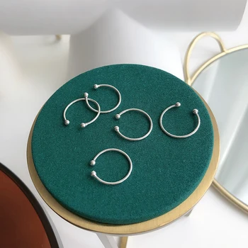 Kinel 925 Sterlingas Sidabro Reguliuojamas Bendras Uodega Žiedas Apvalios Granulės Minimalistinio Piršto Žiedai Moterims, Vienas Sidabro Papuošalai