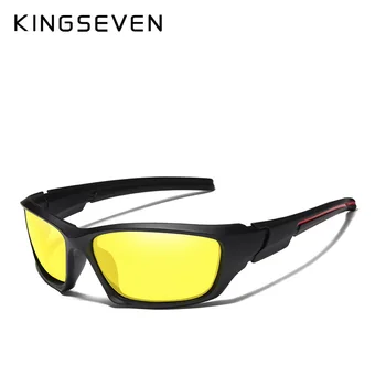KINGSEVEN Prekės 2019 Vyrų Poliarizuoti Akiniai nuo saulės TR90 Rėmelis Naktinio Matymo Veidrodis Akiniai, Saulės akiniai Vyrų Akiniai lunette de soleil