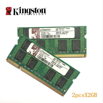 Kingston 4GB (2pcsX2GB) SODIMM 800MHz DDR2 Nešiojamas Atminties 4G 800 MHZ Nešiojamojo kompiuterio Modulį SODIMM RAM