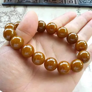 Kinijos VTG Maroon Red Jade Žadeitas 13.6 mm Granulių Karoliukai Bangle Fine jewelry jade Apyrankė