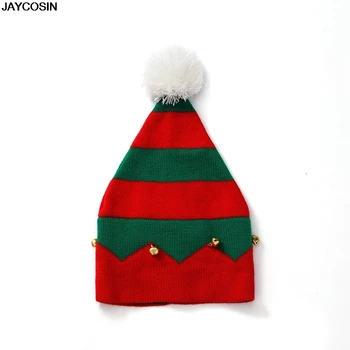 Kinted Kalėdų Elf Skrybėlę Raudonos Ir Žalios spalvos Dryžuotos Su Baltu Pom Pom Ir Elfų Ausis Vienas Dydis Tinka Labiausiai Kalėdų Kepurės Kalėdų Skrybėlę 9109