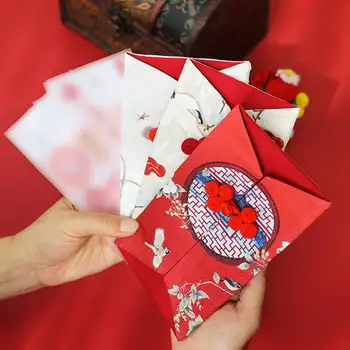 Kinų Stiliaus Raudonos Spalvos Voką Naujųjų Metų Raudoną Voką Audinio, Raudonos Spalvos Paketas, Diskų Sagtis Raudona Pasisekė Paketinių Karšto Pardavimo
