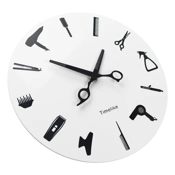 Kirpykla Sieniniai Laikrodžiai Kirpykla Atvejui Įrankiai Sieninis Laikrodis Modernus Dizainas, Kirpykla, Verslo Pasirašyti Sienos Žiūrėti Plaukų Grožio Salonas Laikrodis