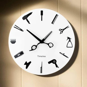 Kirpykla Sieniniai Laikrodžiai Kirpykla Atvejui Įrankiai Sieninis Laikrodis Modernus Dizainas, Kirpykla, Verslo Pasirašyti Sienos Žiūrėti Plaukų Grožio Salonas Laikrodis