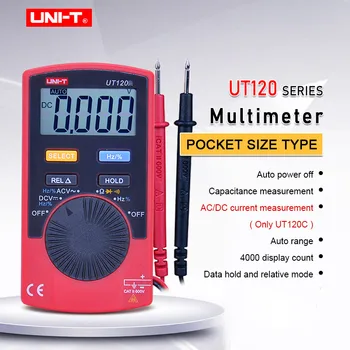Kišeninis Skaitmeninis Multimetras VIENETAS UT120A UT120B UT120C Mini multimetras AC DC Įtampos dažnis Atsparumas Testeris Diodas testas