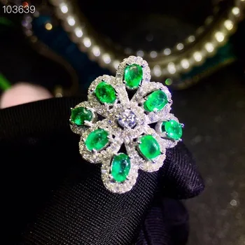 Klasikinis Vestuvinis Žiedas 5mm*7mm Gamtos Smaragdas Žiedas, Vestuvių 925 Sidabro Smaragdas Papuošalai, Dovana Moteriai 8 Dizainas Gali Pasirinkti