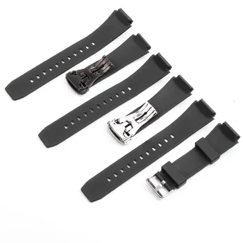 Kokybės Juodos Silikoninės Gumos Dirželis Statinys Serijos EF-552 Watchbands Vyras laikrodžio Apyrankė Nerūdijančio Diegimo Sagtis 25*20mm