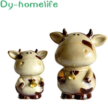 Korėjiečių stiliaus Ranka-dažytos Keramikos Friesian Karvė Piggy Bank Namų Kambarį Dekoro Ornamentą Bell Karvė Keramikos Amatai