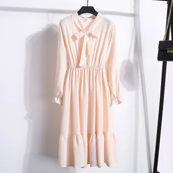Korėjos Juodi Marškinėliai Vestidos Office Polka Dot Rudens Derliaus Suknelės Moterims, Žiemos Dress 2019 Midi Kietas Ilgomis Rankovėmis Moteriška Suknelė