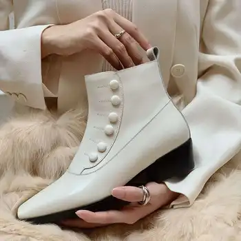 Krazing puodą natūralios odos, rankų darbo, aukštos kokybės med kulno aikštėje kojų žiemos batai išlaikyti šiltas jauna panele laisvalaikio batai L70