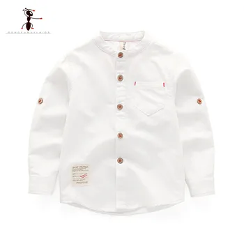 Kung Fu Ant 2019 M. Pavasarį Atsitiktinis Berniukų Marškiniai Oksfordo Tekstilės, Medvilnės, Baltos spalvos Marškinėliai Kišenes, O-Kaklo Kietas Baby Vaikų Drabužių 1825