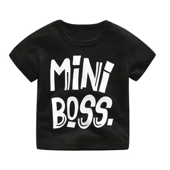 Kūdikiams, Kūdikių, Vaikų Berniukų Turas Boss Mini Boss Laišką, Print T-Shirt Viršuje Kelnės 2 Vnt Komplektas, Vaikų Drabužiai Menino