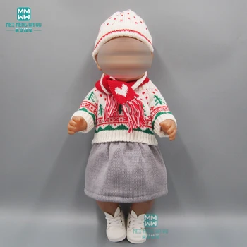Kūdikių drabužiai lėlės tinka 43-45cm Amerikos lėlės ir new born lėlės priedai mados Kalėdų džemperis trijų dalių