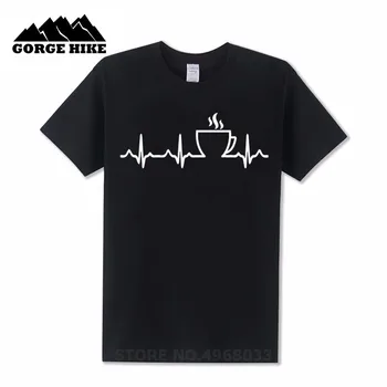 Kūrybinis Dizainas Aukštos Kokybės marškinėliai Kavos Širdies Meilės Marškinėliai - Kavos Mėgėjas Marškinėlius (T-Shirt juoda Balta T-shirt Juokinga Marškinėlius