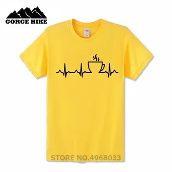 Kūrybinis Dizainas Aukštos Kokybės marškinėliai Kavos Širdies Meilės Marškinėliai - Kavos Mėgėjas Marškinėlius (T-Shirt juoda Balta T-shirt Juokinga Marškinėlius