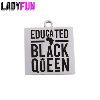 Ladyfun 2019 Pritaikoma Išsilavinę Juoda Karalienės Žavesio Aikštėje 20mm Išsilavinę Karalienė Pakabukas Pakabukai Papuošalai Priėmimo