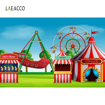 Laeacco Animacinių Filmų Pramogų Parkas Cirko Kūdikių, Vaikų Fotografija Tapetai Individualų Vinilo Fotografijos Fonas Foto Studija