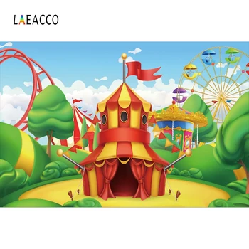 Laeacco Animacinių Filmų Pramogų Parkas Cirko Kūdikių, Vaikų Fotografija Tapetai Individualų Vinilo Fotografijos Fonas Foto Studija