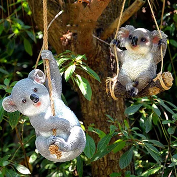 Lauko Sodo Derva Sūpynės Koala Panda Gyvūnų Kabantys Papuošalai Darželio Figūrėlės Amatų Kiemas 